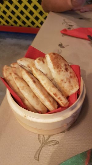 Naan bread with garlic at Asian Wok in Kos