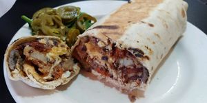 The Hashpipe burrito - vegan at Silly's Restaurant in Portland