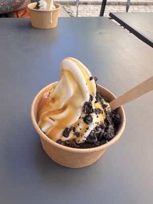 Caramel and Oreo soft servee  at Zoï Kitchen - La Boutique in Lyon