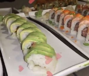 Veggie roll (with Spicy Salmon in the background but ignore) at Co - Waverly Walk in Charlotte