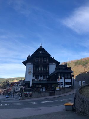Entrance, right next to the waterfalls. at Pfaff in Triberg