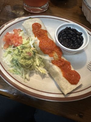 Veggie burrito no cheese   at Grand Hacienda in St Pete Beach