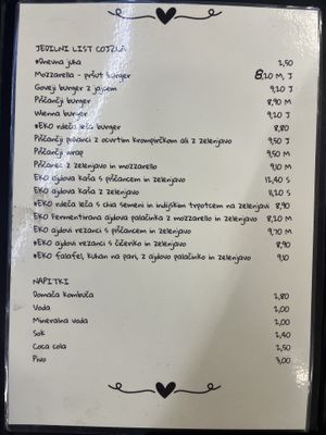 Menu 1/2  at Cojzla in Ljubljana