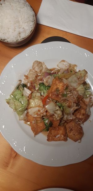 Tjap tjoy with tofu at Maneki in St Wolfgang Im Salzkammergut