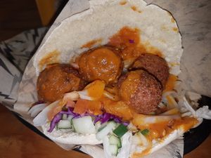 Falafel kebab at German Street Food in Medellin