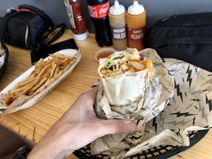 The vegan durum with falafel at German Street Food in Medellin