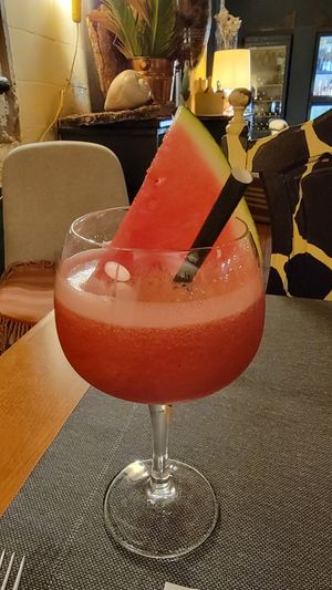 Watermelon juice with no sugar added at Safari in Portimao