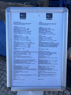 Menu as of July 2024  at Safari in Portimao