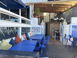 Lower deck seating area (more seating on the upper deck, as well as inside)  at Safari in Portimao
