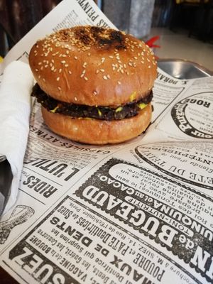 Magic mushroom burger (vegetarian) at Burger Me at Wilsons in Phuket