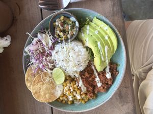 Vegan fusion bowl   at Hangten Rooftop Restaurant in Weligama