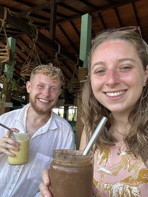 A bit burnt, but the smoothies were amazing!!  at Hangten Rooftop Restaurant in Weligama