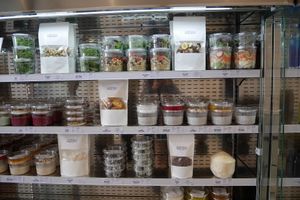 Yogurt and salads at Superfood & Organic Liquids in Berlin