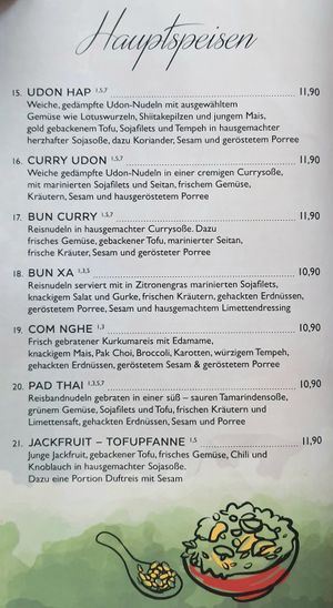 menu at Tiger Club in Berlin