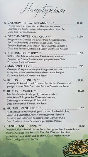 menu at Tiger Club in Berlin