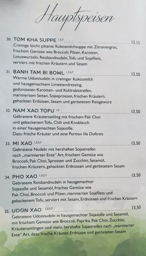 menu at Tiger Club in Berlin