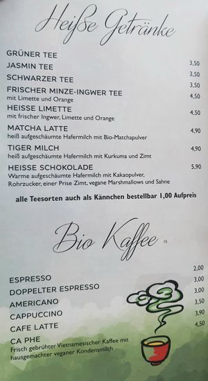 drink menu at Tiger Club in Berlin