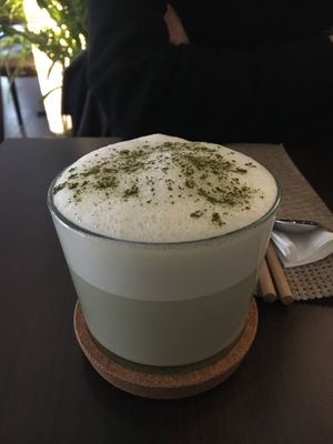 Huuuge Matcha Latta with Oatmilk:))) at Tiger Club in Berlin