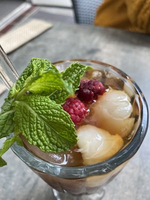 Lychee ice tea  at Tiger Club in Berlin