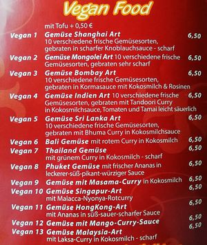 Vegan takeaway menu. at Miss Saigon - Hildesheimer in Hannover