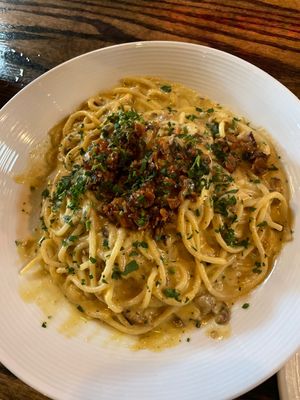 Carbonara  at Pura Vita in West Hollywood