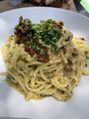 Carbonara at Pura Vita in West Hollywood