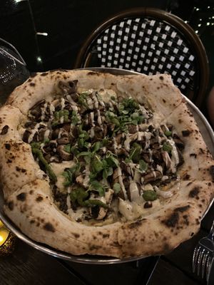 black magic pizza  at Pura Vita in West Hollywood