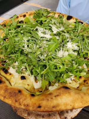 Amelia pizza on GF dough (so food!) Tons of different cheeses! at Pura Vita in West Hollywood