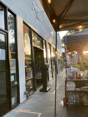 Outdoor/sidewalk seating  at Pura Vita in West Hollywood