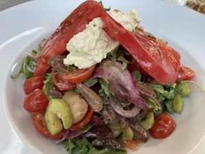 Greek Goddess salad - the salad special of the day  at Pura Vita in West Hollywood