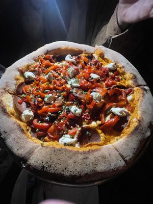 Diavolina pizza   at Pura Vita in West Hollywood