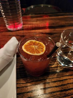 Some delicious pomegranate drink. at Pura Vita in West Hollywood