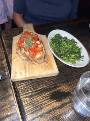 Bruschetta & Broccolini with white beans   at Pura Vita in West Hollywood