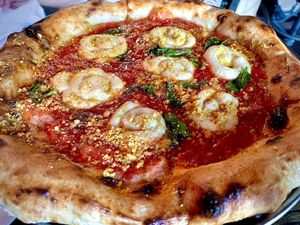margherita pizza  at Pura Vita in West Hollywood