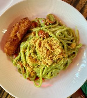 Pesto pasta  at Pura Vita in West Hollywood