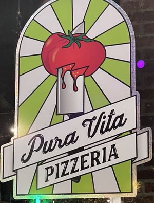 Sign  at Pura Vita in West Hollywood