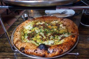 Carbonara pizza (specials)  at Pura Vita in West Hollywood
