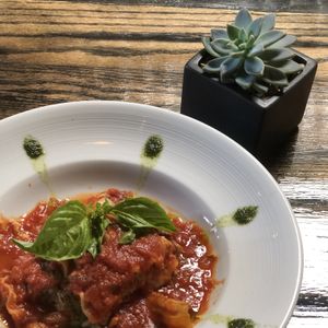 lasagne at Pura Vita in West Hollywood