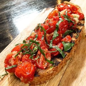Bruschetta  at Pura Vita in West Hollywood