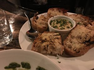 Ciabatta and ricotta at Pura Vita in West Hollywood
