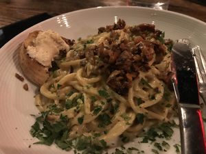 carbonara at Pura Vita in West Hollywood