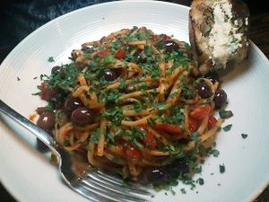 Puttanesca at Pura Vita in West Hollywood