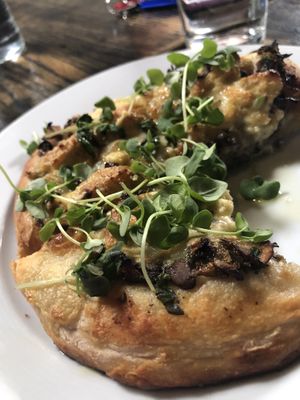 Truffle mushroom pizzette  at Pura Vita in West Hollywood