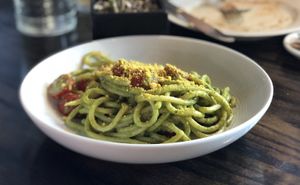 Pesto pasta  at Pura Vita in West Hollywood