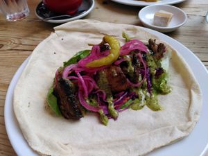 Mushroom shawarma (October 2023) at Medina in Aberystwyth