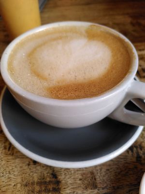 Decaf oat latte (October 2023) at Medina in Aberystwyth