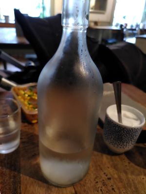 Bottle of water (November 2024) at Medina in Aberystwyth