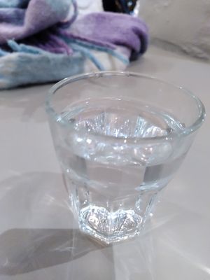 Glass of water (February 2026) at Medina in Aberystwyth