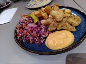 Cauliflower with gochujang sauce and slaw (February 2026) at Medina in Aberystwyth