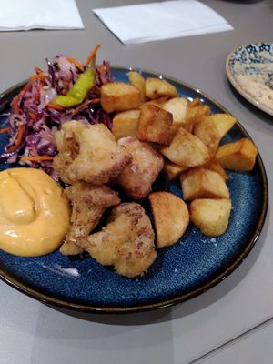 Cauliflower and cumin potatoes (February 2026) at Medina in Aberystwyth